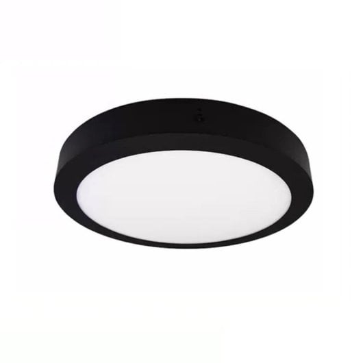 Candeeiro de encastrar LED JANDEI 18W 4200K superfície redonda 21cm moldura preta