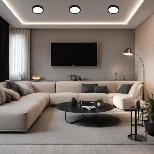 Downlight LED JANDEI 18W 4200K rotondo superficie 21cm cornice nera