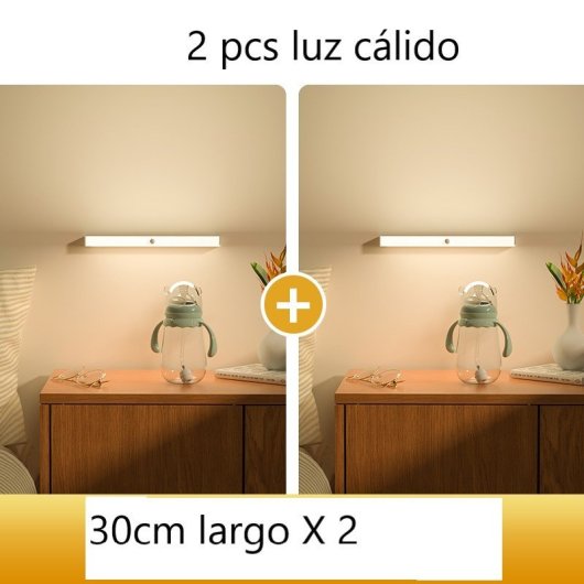 Luz para Armario JANDEI 30cm LED Sensor Movimiento USB 3000K Blanco Cálido Brillo Ajustable
