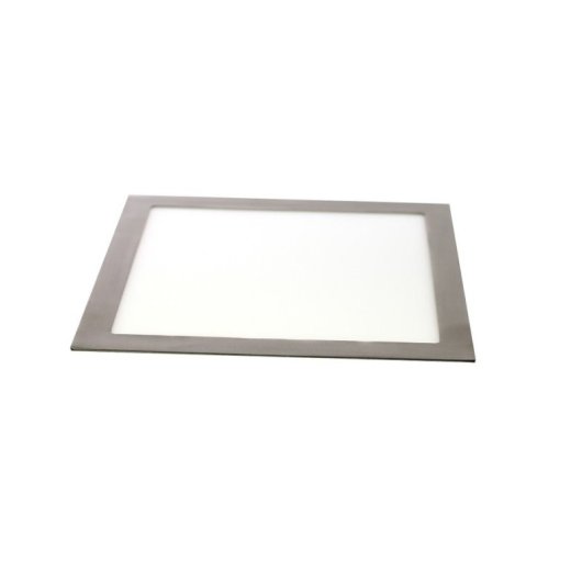 Painel LED quadrado embutido JANDEI 24W, acabamento em aço, 120º, extra plano, 29,5 cm