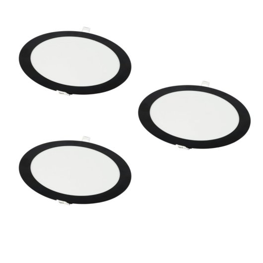 Downlight LED JANDEI 18W 3000K Redondo Empotrar Marco Negro 120º Corte 200mm Extraplano