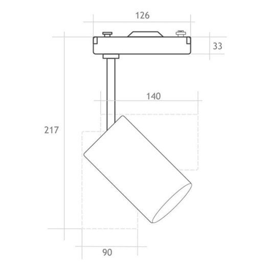 Faretto a binario LED COB JANDEI 30W 2200lm 6000K bianco freddo 45º