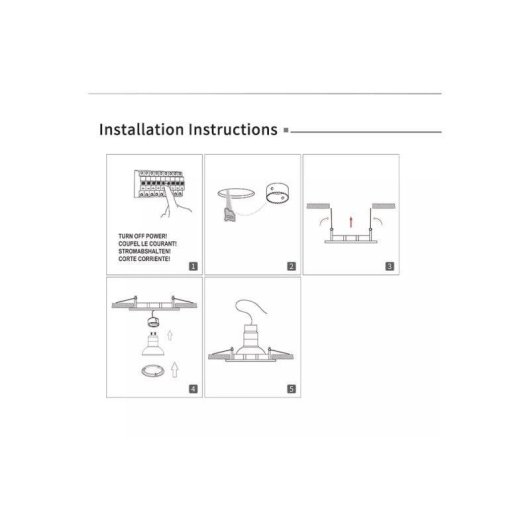 Aro empotrado quadrado JANDEI GU10/MR16 branco policarbonato basculante