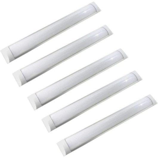 Reglette LED JANDEI Slim 1200mm 6000K Alluminio Bianco Pack 5 Unità