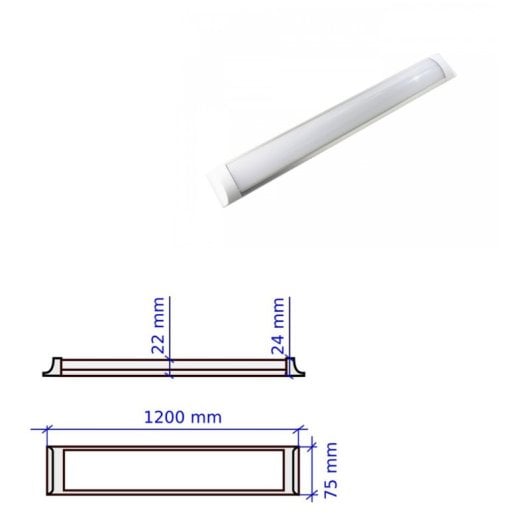 Fita LED fina JANDEI 1200 mm 6000 K Embalagem com 5 unidades de alumínio branco frio