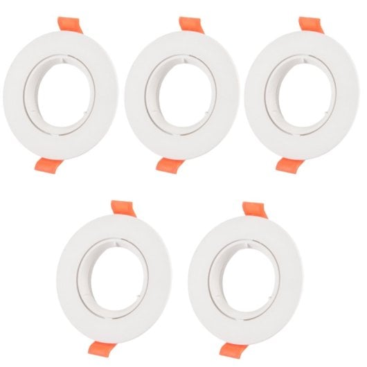 Aro empotrable basculante JANDEI blanco para GU10/MR16 instalación frontal Ø90mm PC