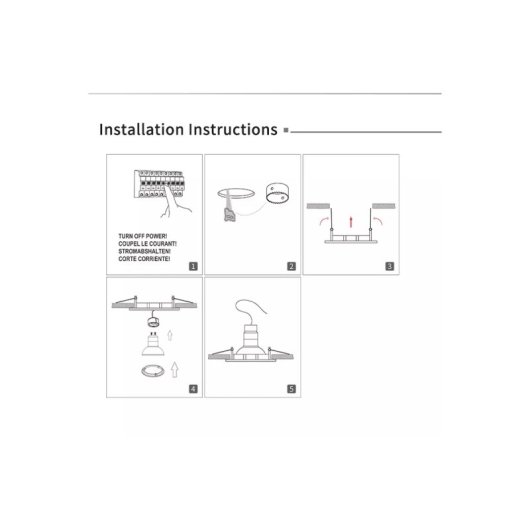 Aro empotrable basculante JANDEI blanco para GU10/MR16 instalación frontal Ø90mm PC