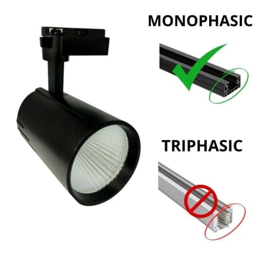 Faretto LED JANDEI COB 30W 220V Monofase Binario Nero