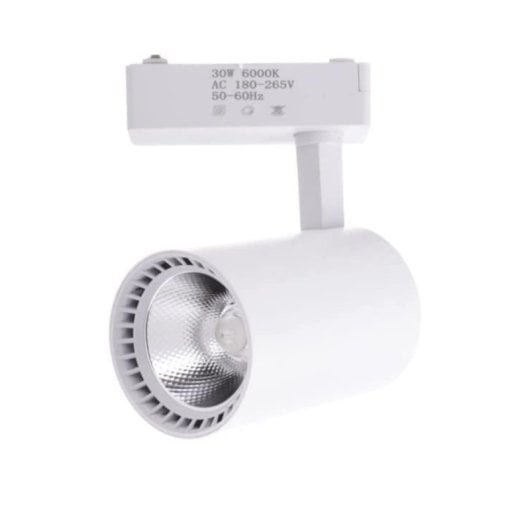 Foco de Carril JANDEI LED COB 30W 2200 lm 45º 6000K Blanco Frío Cilíndrico