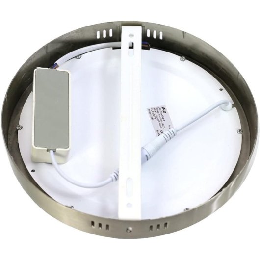 Placa Redonda LED JANDEI Acero 6000K Blanco Frío Ø175mm Difusor Aluminio