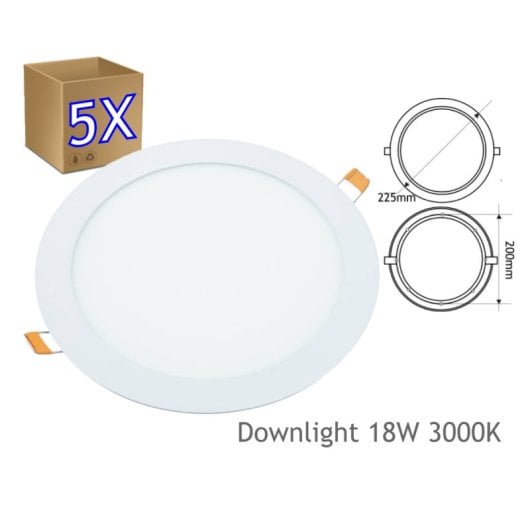Downlight LED Empotrable JANDEI Circular 200mm 120º con fuente incluida