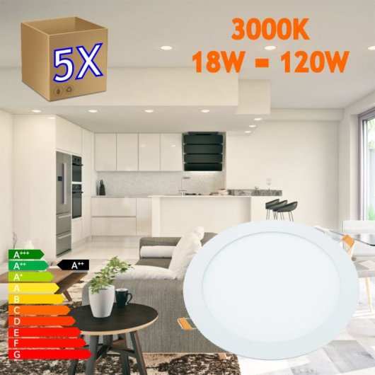 Downlight LED Empotrable JANDEI Circular 200mm 120º con fuente incluida
