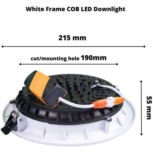 Downlight LED JANDEI COB 30W 3000K 2200Lm Blanco IP44 Driver Externo Encastrable