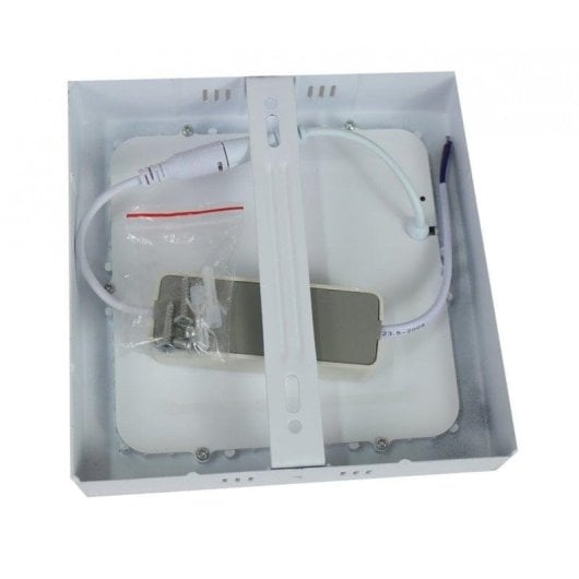 Placa LED quadrada JANDEI 22,5cm Difusor Alumínio 120º Superfície