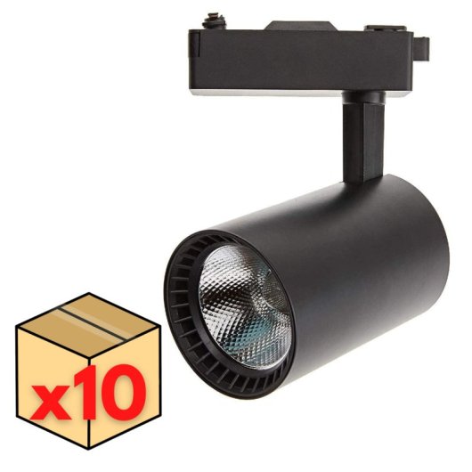 Foco de Carril JANDEI LED COB 30W 2200 lúmenes 45º 6000K Cilíndrico Blanco Frío