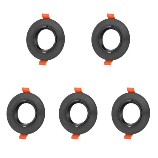 Aro empotrable circular basculante JANDEI GU10/MR16 negro policarbonato Ø90/H45mm corte 75mm
