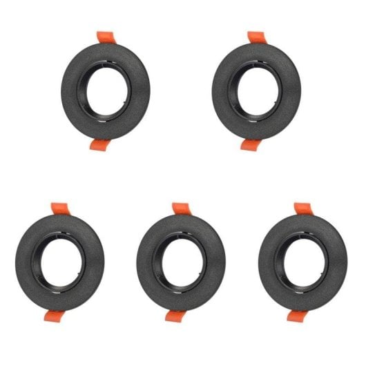 Aro empotrado circular JANDEI GU10/MR16 basculante policarbonato preto 90mm