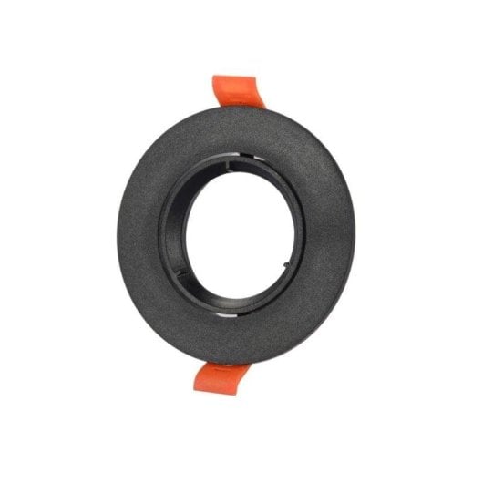 Aro empotrado circular JANDEI GU10/MR16 basculante policarbonato preto 90mm