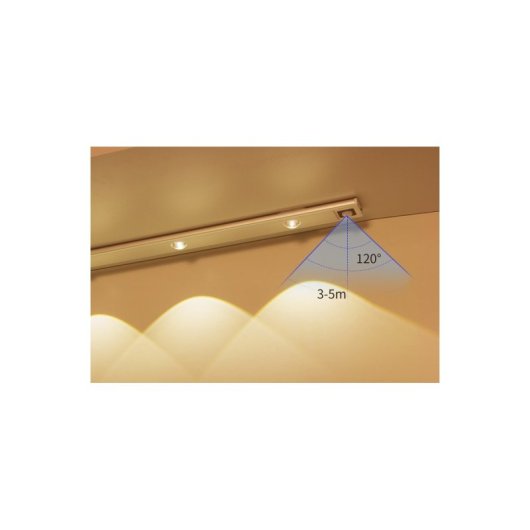 Luz Armario JANDEI Ojos de Gato 40cm 3000K Sensor Movimiento Batería 1100mAh USB