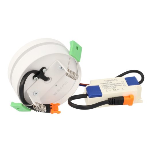 Downlight LED JANDEI 12W OSRAM 6000K 85mm Marco Blanco Empotrable Alta Eficiencia