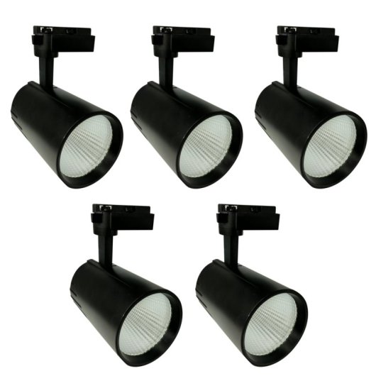 Foco LED COB 30W JANDEI Monofásico Carril 220V Negro Alto Rendimiento Lumínico