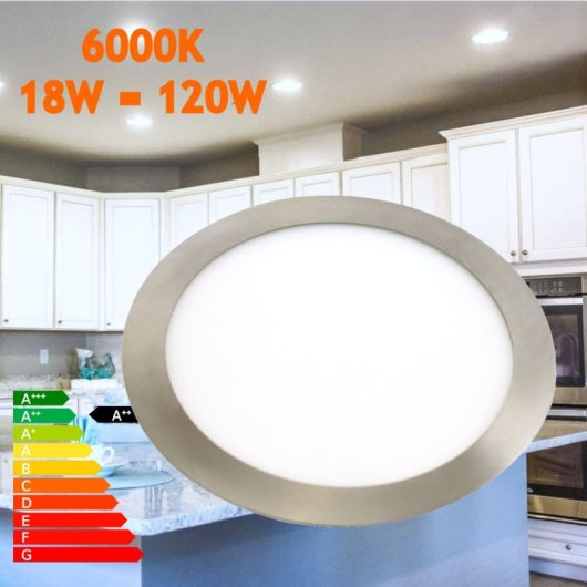 Placa Circular LED JANDEI 22.5cm 18W Aluminio Difusor Ángulo 120º Extraplana Empotrable