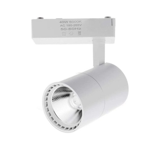 Foco de Carril JANDEI LED COB 40W 2700lm 6000K Ángulo 45º Blanco Frío Cilíndrico