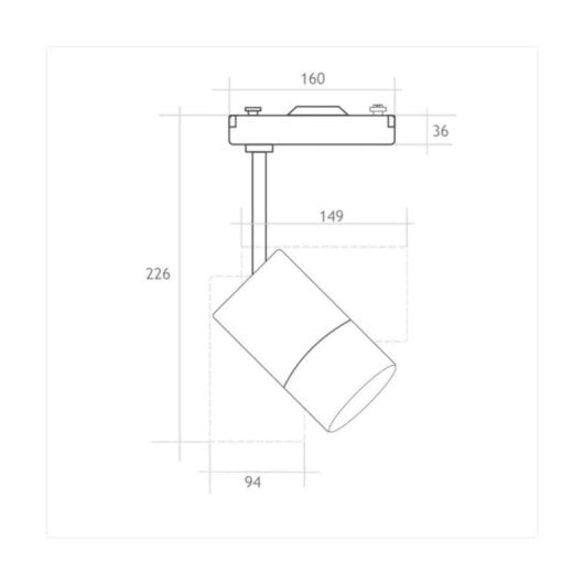 Faretto Binario JANDEI LED COB 40W 2700lm 6000K 45° Cilindrico Bianco Freddo