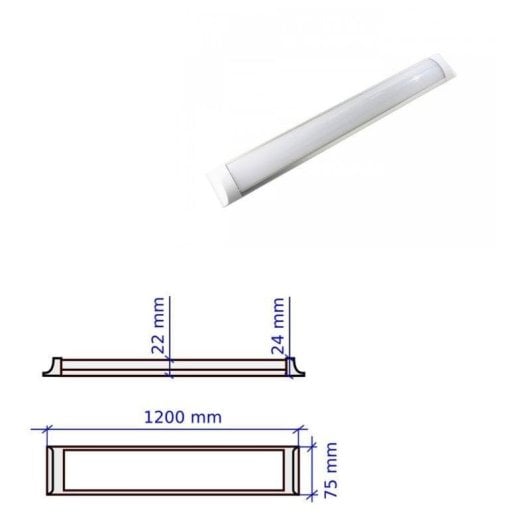 Reglette LED JANDEI Slim 1200mm 6000K Pack 10 alluminio policarbonato bianco freddo