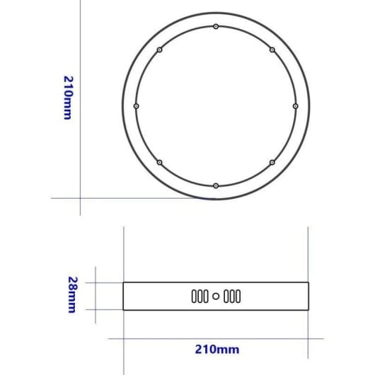 Downlight JANDEI 18W Superficie Pack 5 6000K Alluminio IP20 ø210mm