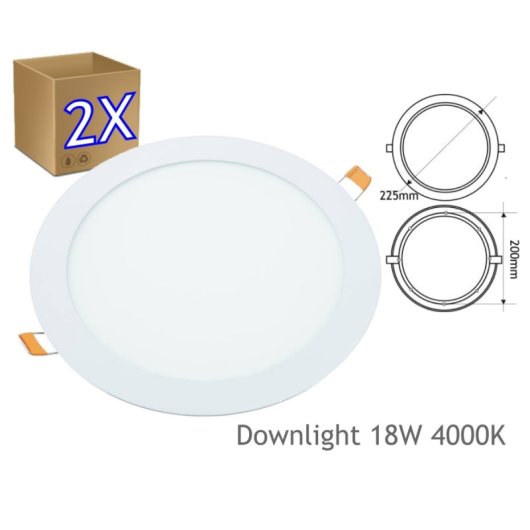 Downlight LED superficie JANDEI Redondo 18W 4200K 1440lm 120º aluminio blanco