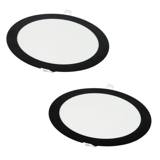 Downlight JANDEI 18W Rotondo 6000K Incasso Cornice Nera Extra Piatto 200mm