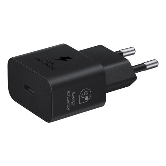 Adaptador carregador Samsung tipo C 25 W preto USB carga rápida 1 porta 5 V