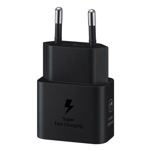 Adaptador carregador Samsung tipo C 25 W preto USB carga rápida 1 porta 5 V