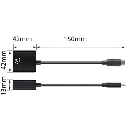 Adaptador Ewent EW9825 USB Tipo C a DisplayPort 0,15m Macho-Hembra Derecho