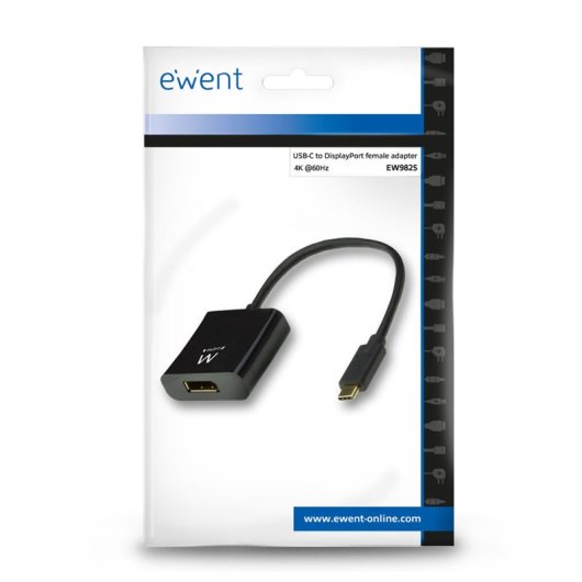 Adaptador Ewent EW9825 USB Tipo C a DisplayPort 0,15m Macho-Hembra Derecho
