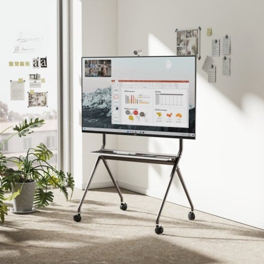 Suporte de TV Ewent EW1542 para TVs de 50″ a 86″ até 120 kg, altura ajustável, rodas 360°