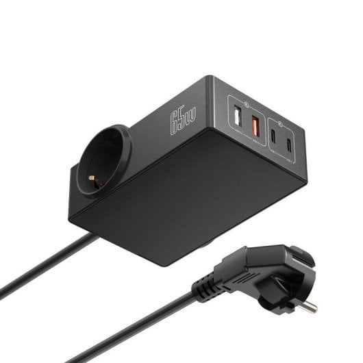 Multiprise Ewent EW3992 2 Prises GaN 65W 2 USB-C 2 USB-A avec Protection