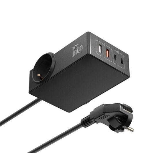 Multiprise Ewent EW3992 2 Prises GaN 65W 2 USB-C 2 USB-A avec Protection