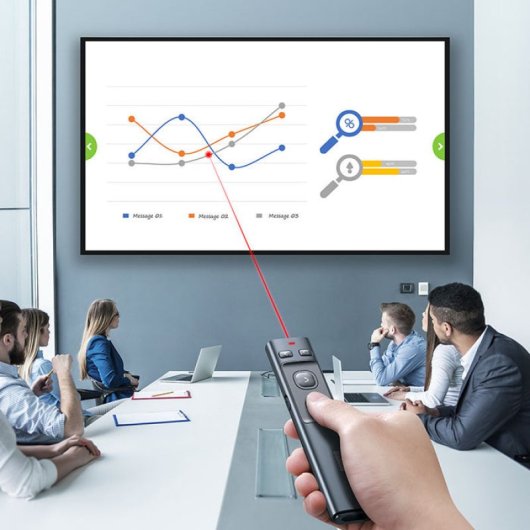 Baseus ACFYB-B0G Presentador Inalámbrico con Punto Naranja y Control Remoto Negro