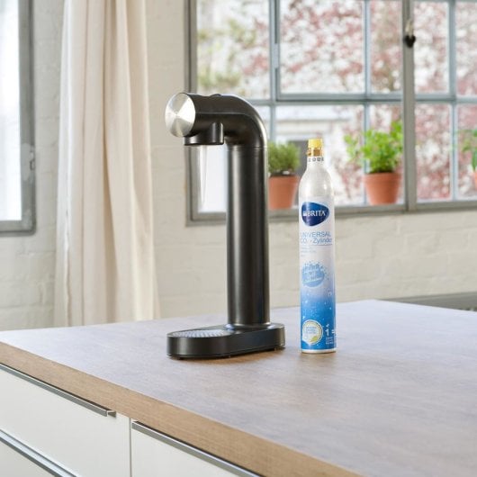 Brita sodaONE Sprudelwasserbereiter, Schwarz/Silber, PET, 129 mm x 240 mm x 450 mm