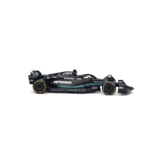 Modelo a escala BBURAGO Mercedes AMG F1 #63 Russell 1:43 metal y plástico premontado