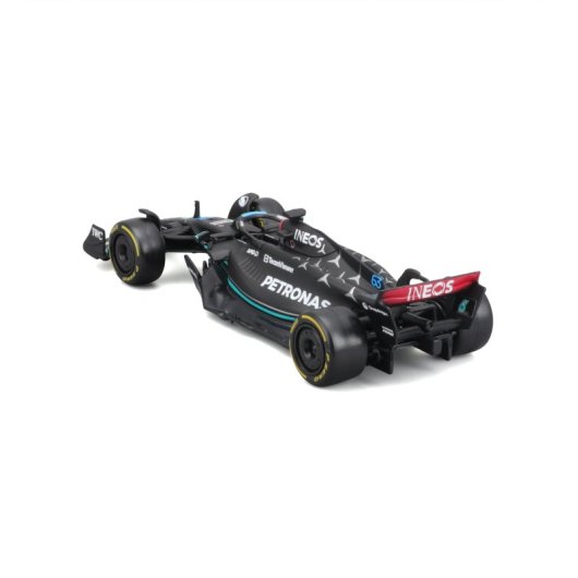Modelo a escala BBURAGO Mercedes AMG F1 #63 Russell 1:43 metal y plástico premontado