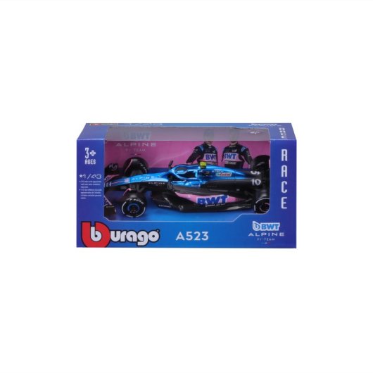 BBURAGO Alpine F1 A523 Ocon 1:43 modello in scala preassemblato in metallo/plastica