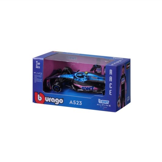 BBURAGO Alpine F1 A523 Ocon 1:43 modello in scala preassemblato in metallo/plastica