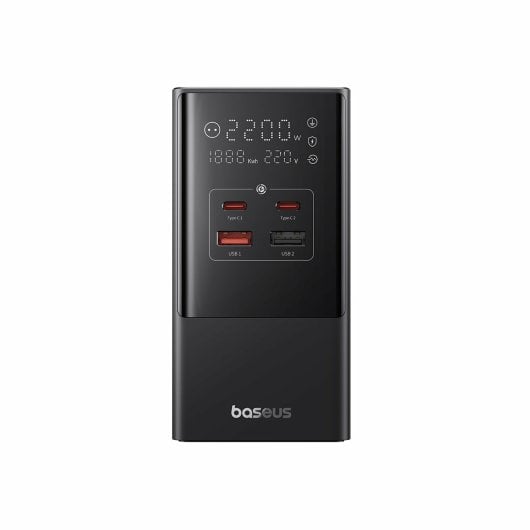 Baseus PowerCombo Torre de Carga com 2xUSB-C, Carregamento Rápido e Proteção Abrangente Preto