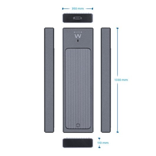 Caja externa M.2 Ewent EW7025 Aluminio Gris USB 3.2 Gen2 Alta velocidad Compacta