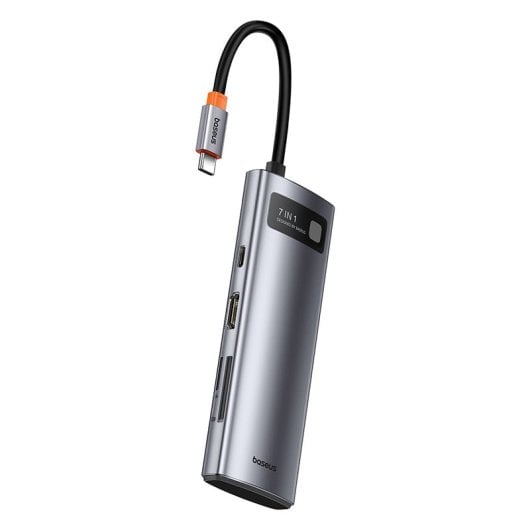 Baseus Starjoy Hub USB-C 7-em-1 com DisplayPort 60Hz e Várias Portas Cinzento 