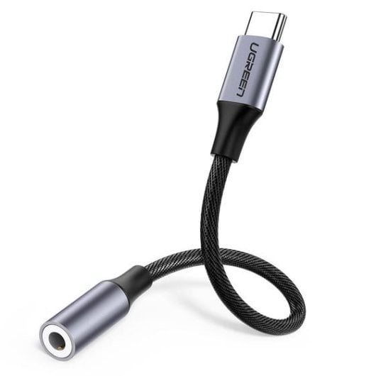 Adaptador Ugreen 30632 USB C a Jack 3,5mm Negro Macho-Hembra Alta Fidelidad