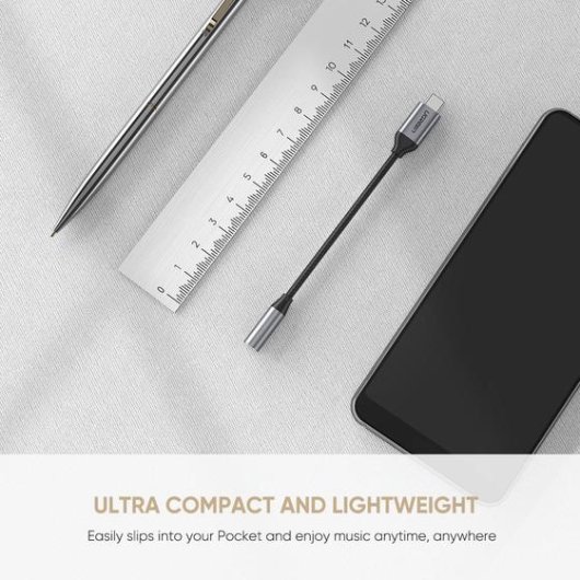 Adaptador Ugreen 30632 USB C a Jack 3,5mm Negro Macho-Hembra Alta Fidelidad